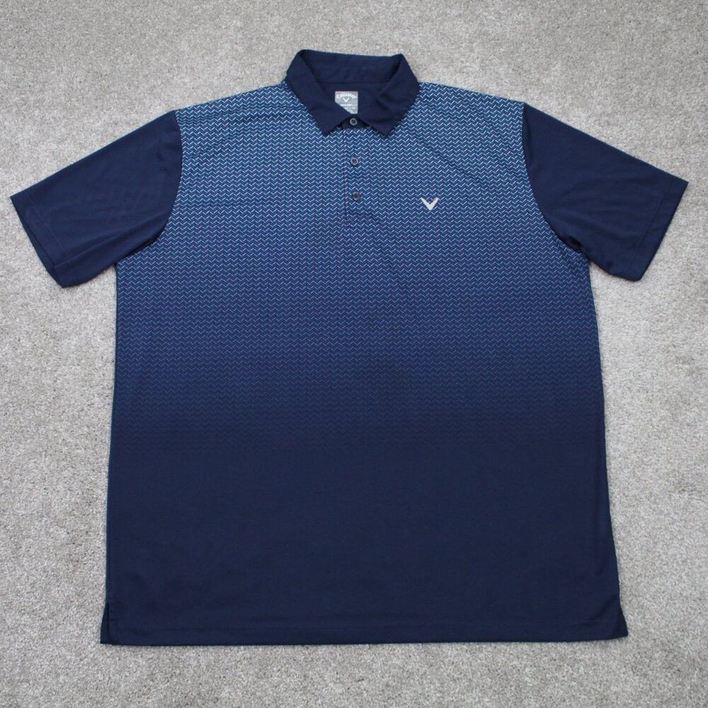 Callaway Opti-Dri Polo Shirt Adult XL Blue Golf Polyester‎ Short Sleeve Pullover